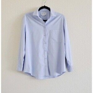 Ministry of Supply Aero Zero Shirt Womens Large Light Blue Recycled Long Sleeve